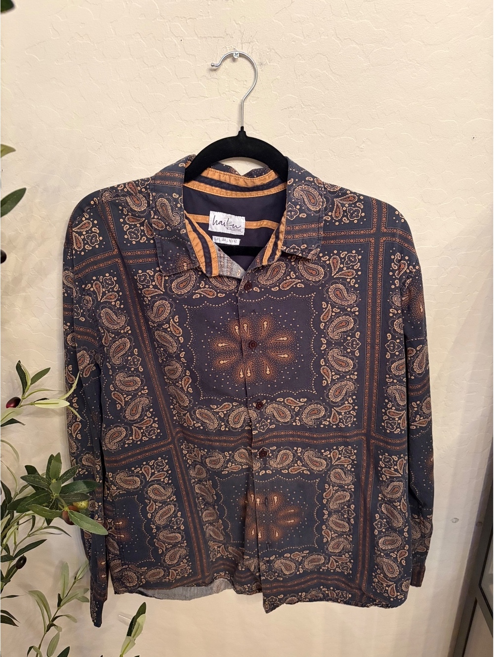 Haiku Collective Paisley Print Long Sleeve Button Up Shirt